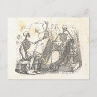 Posada de esqueletos para la pintura en clase de a