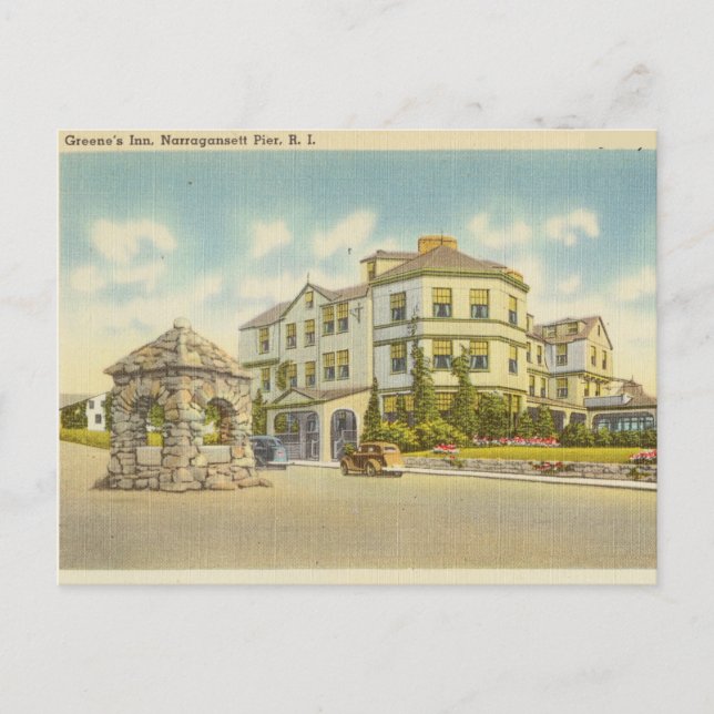 Postal Posada Greene, muelle Narragansett, isla Rhode (Anverso)