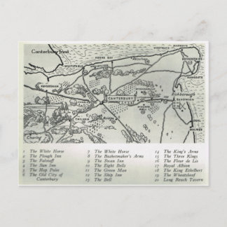 Postal posadas de Kent, posadas cerca del mapa de Canterb