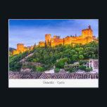 Postal Poscard con Alhambra, Granada en España.<br><div class="desc">Poscard con Alhambra (Castillo Morisco),  Granada en España.</div>
