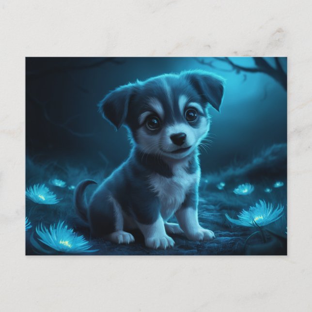 Postal Poscards Chat Bleu 02 (Anverso)