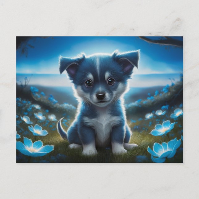 Postal Poscards Chat Bleu 05 (Anverso)