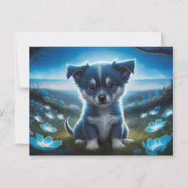 Postal Poscards Chat Bleu 05