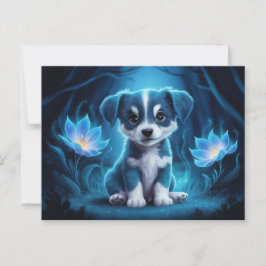 Postal Poscards Chat Bleu 07