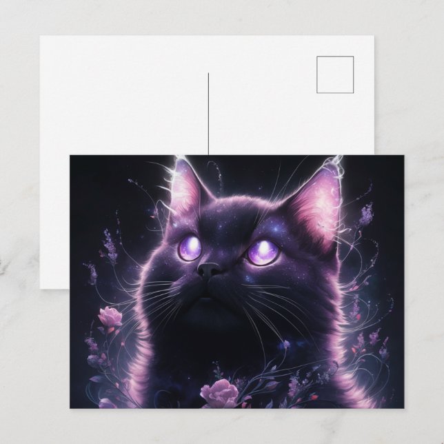 Postal Poscards Chat Mauve 05 (Anverso / Reverso)