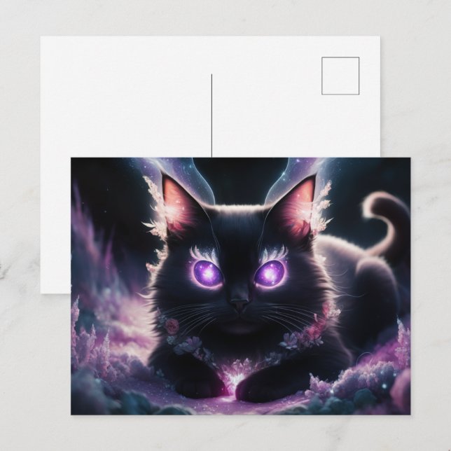 Postal Poscards Chat Mauve 07 (Anverso / Reverso)
