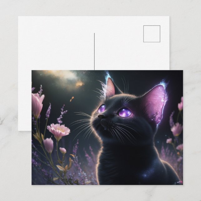 Postal Poscards Chat Mauve 11 (Anverso / Reverso)