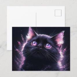 Postal Poscards Chat Mauve 12