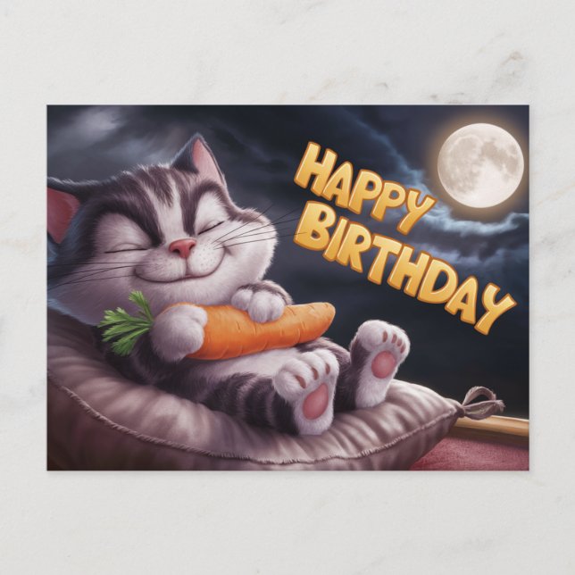 Postal Poscards Happy Birthday Petit Chat (Anverso)