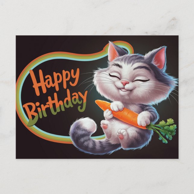 Postal Poscards Happy Birthday Petit Chat 03 (Anverso)