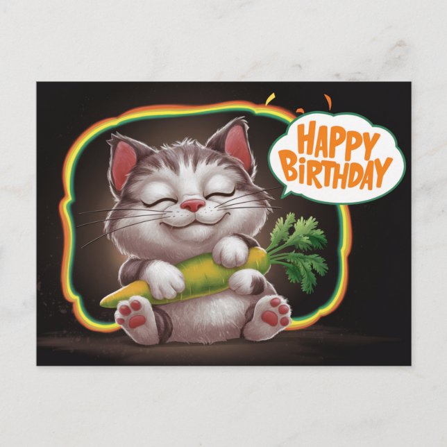 Postal Poscards Happy Birthday Petit Chat 05 (Anverso)