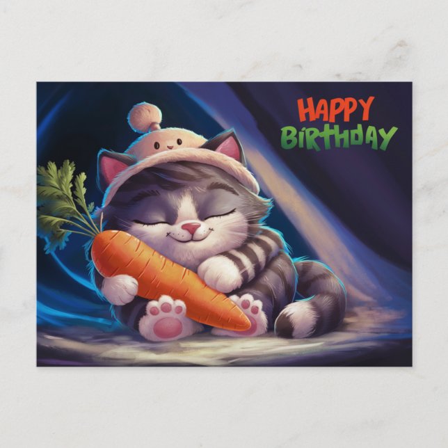 Postal Poscards Happy Birthday Petit Chat 07 (Anverso)