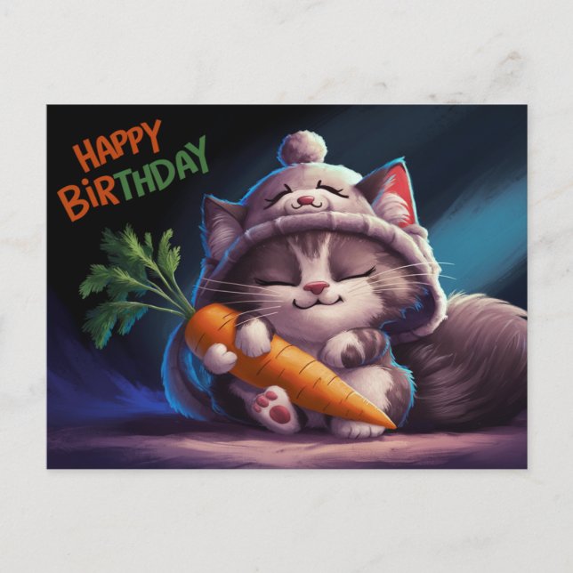 Postal Poscards Happy Birthday Petit Chat 08 (Anverso)