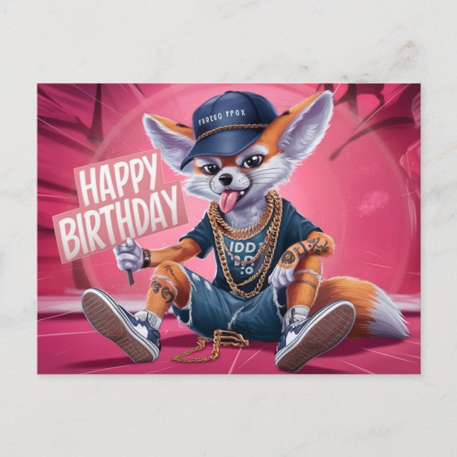Postal Poscards Happy Birthday Renard 03 (Anverso)