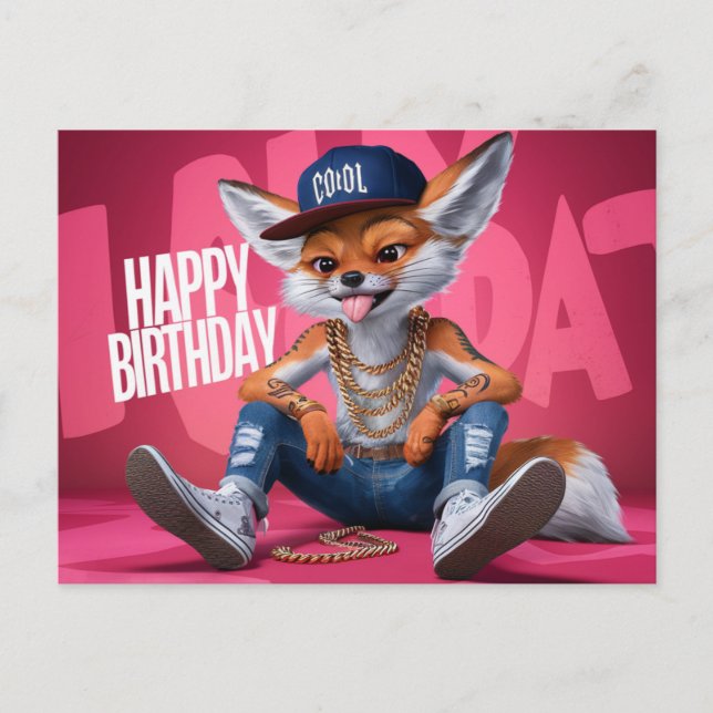 Postal Poscards Happy Birthday Renard 07 (Anverso)
