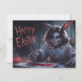 Postal Poscards Happy Easter Femme Lapin