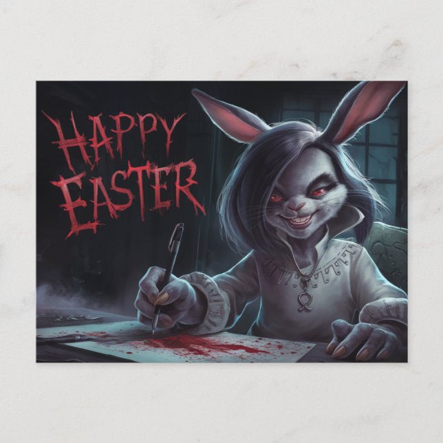 Postal Poscards Happy Easter Femme Lapin 03 (Anverso)