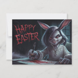 Postal Poscards Happy Easter Femme Lapin 03