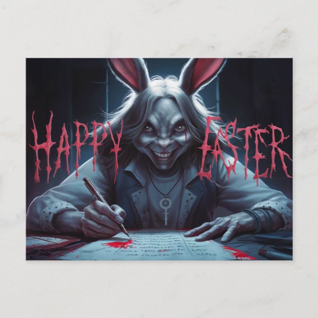 Postal Poscards Happy Easter Femme Lapin 04 (Anverso)