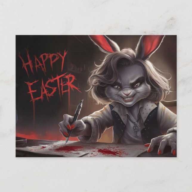 Postal Poscards Happy Easter Femme Lapin 05 (Anverso)