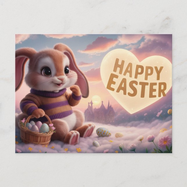 Postal Poscards Happy Easter Lapin 04 (Anverso)