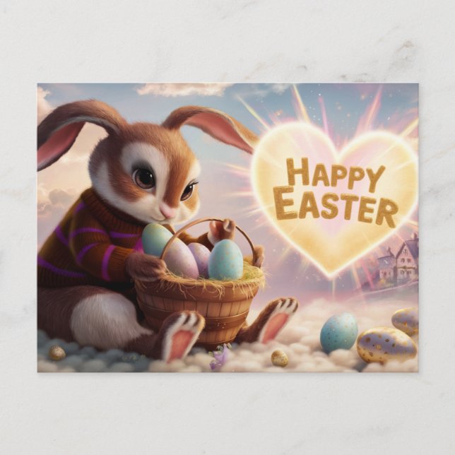 Postal Poscards Happy Easter Lapin 05 (Anverso)