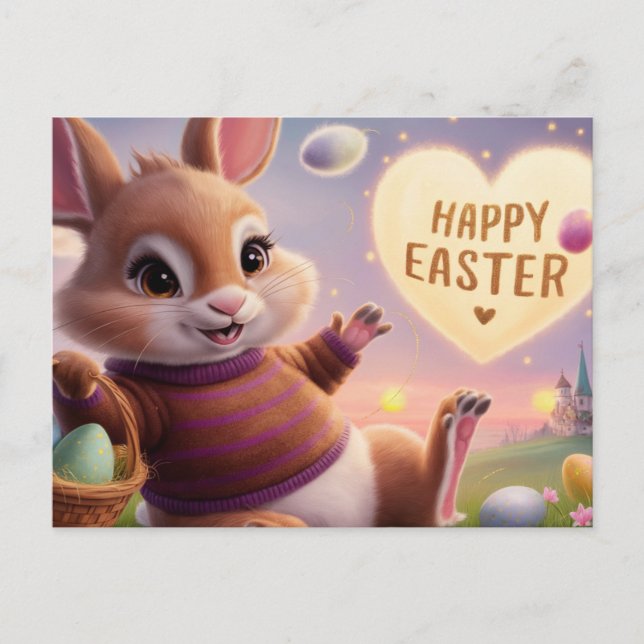 Postal Poscards Happy Easter Lapin 07 (Anverso)