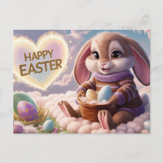 Postal Poscards Happy Easter Lapin 08 (Anverso)