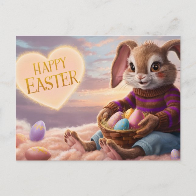 Postal Poscards Happy Easter Lapin 09 (Anverso)