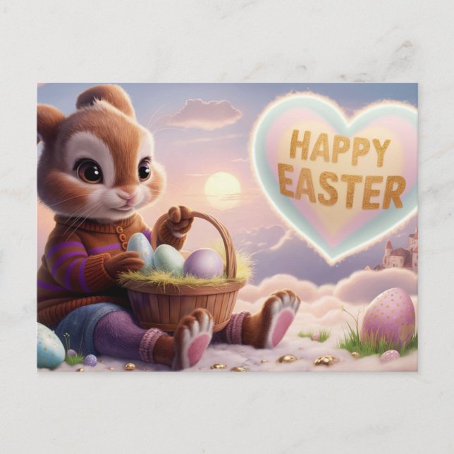 Postal Poscards Happy Easter Lapin 10 (Anverso)