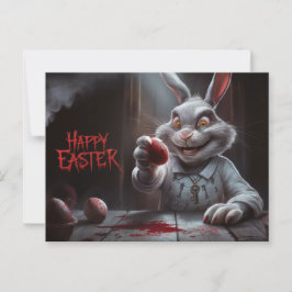 Postal Poscards Happy Easter Lapin Oeuf Horror