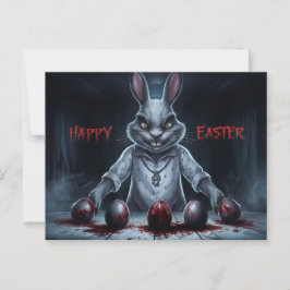 Postal Poscards Happy Easter Lapin Oeuf Horror 03