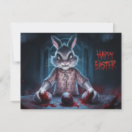 Postal Poscards Happy Easter Lapin Oeuf Horror 05