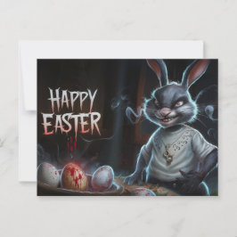 Postal Poscards Happy Easter Lapin Oeuf Horror 06
