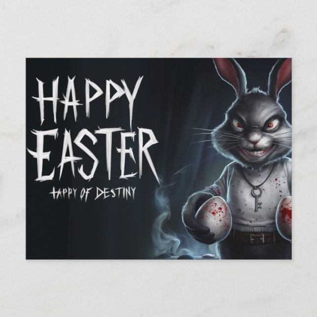 Postal Poscards Happy Easter Lapin Oeuf Horror 07 (Anverso)