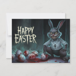 Postal Poscards Happy Easter Lapin Oeuf Horror 08