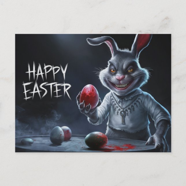 Postal Poscards Happy Easter Lapin Oeuf Horror 09 (Anverso)