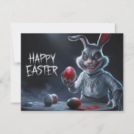 Postal Poscards Happy Easter Lapin Oeuf Horror 09