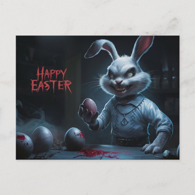 Postal Poscards Happy Easter Lapin Oeuf Horror 10 (Anverso)
