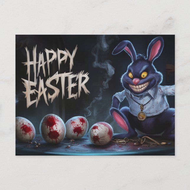 Postal Poscards Happy Easter Lapin Oeuf Horror 11 (Anverso)