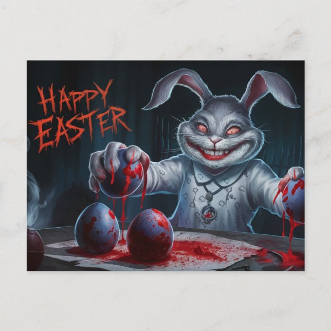 Postal Poscards Happy Easter Lapin Oeuf Horror 12 (Anverso)
