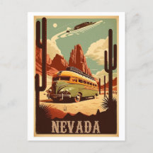 Poscarta de arte de viaje de la época de Nevada