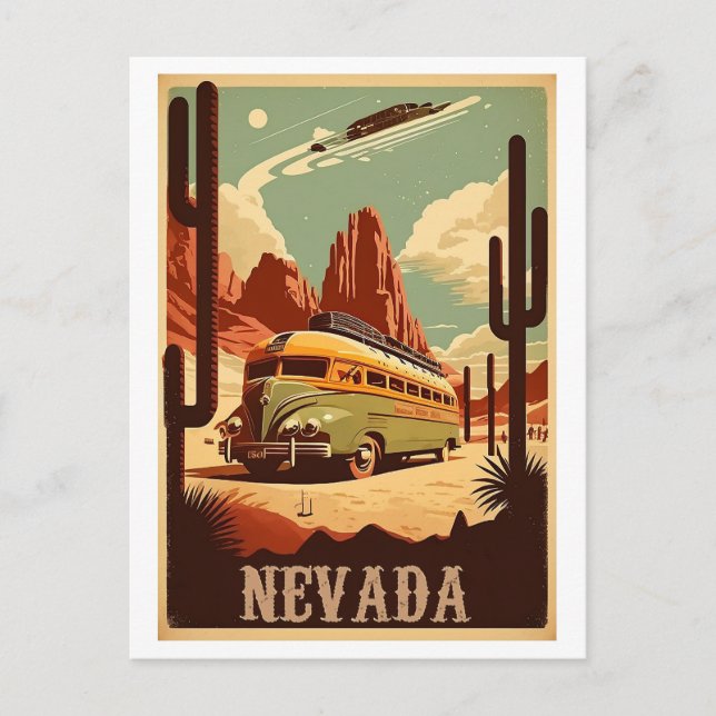 Postal Poscarta de arte de viaje de la época de Nevada (Anverso)
