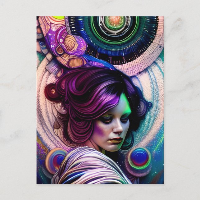 Postal Poscarta de la diosa del Cosmos (Anverso)