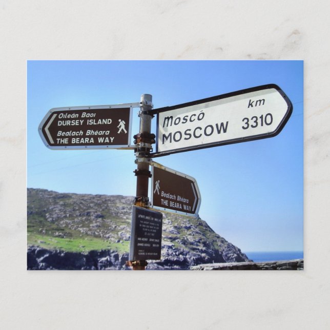 Postal Poscarta de la isla Dursey a Moscú (Anverso)