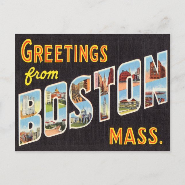 Postal Poscarta de viaje de la época de Boston restaurada (Anverso)