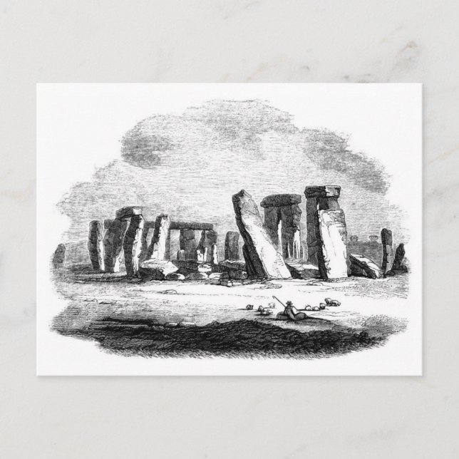 Postal Posctard artístico vintage de Stonehenge (Anverso)
