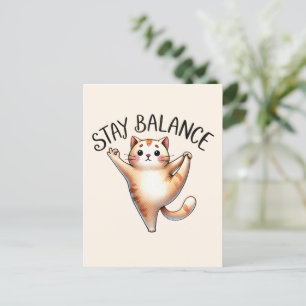 Postal Pose de yoga para gato - Balance de permanencia