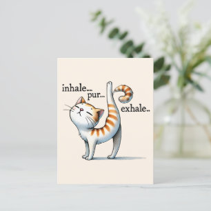 Postal Pose de yoga para gato - Inhale - Pur - Exhale
