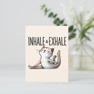Postal Pose de yoga para gato - Inhale y exhale